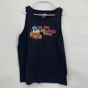 Trader Bay Tank Top I'm on Island Time Hawaii Pina Colada Hibiscus Umbrella L